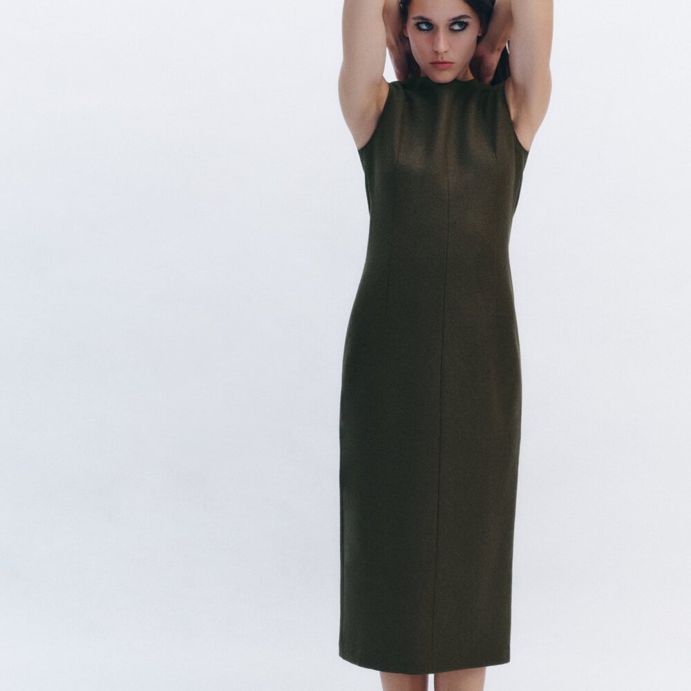 NWT ZARA 100% WOOL DRESS ZW COLLECTION Sz-S/L $109 - Picture 4 of 10